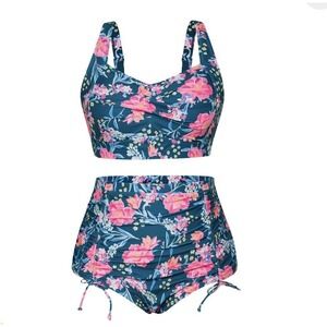 Hanna Nikole Plus‎ Size Push Up Bikini Set for Women, FlatTummy Swimsuit 18W